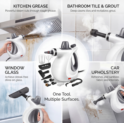 💨Powerful Steam Cleaner for Grease, Grime & Hard-to-Reach Spaces