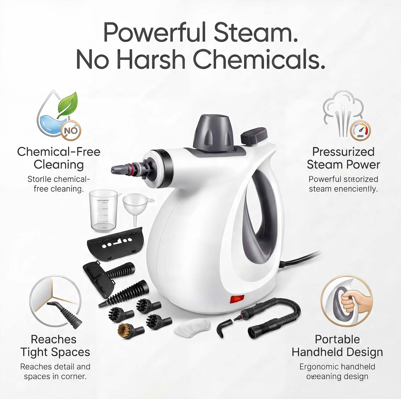 💨Powerful Steam Cleaner for Grease, Grime & Hard-to-Reach Spaces