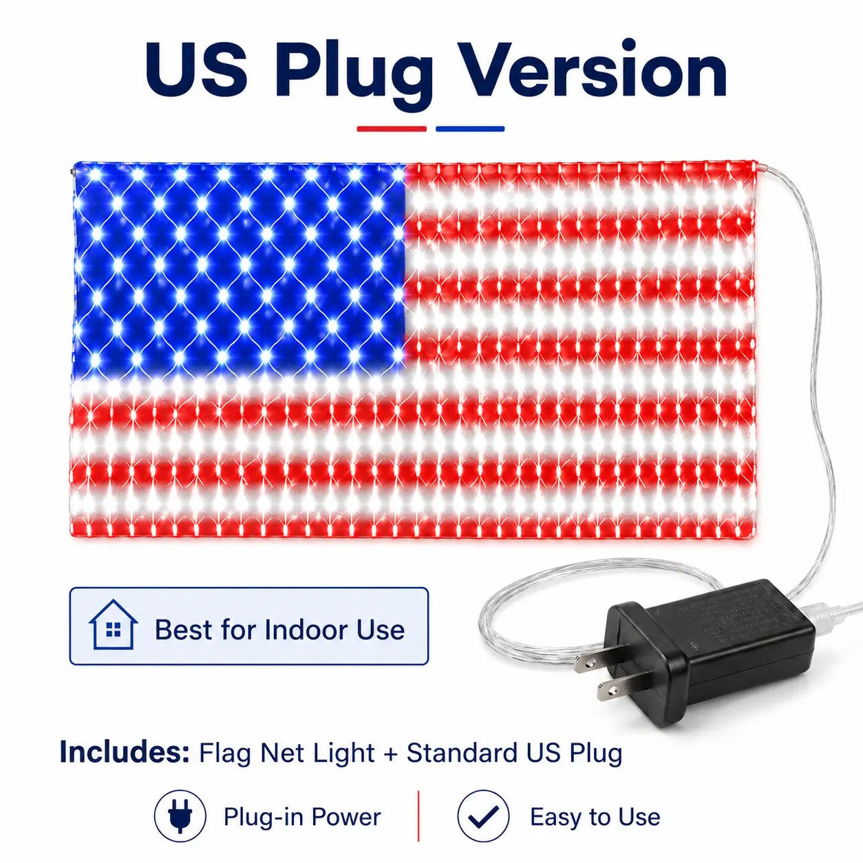 🇺🇸Super Bright American Flag Net Lights for Patriotic Holiday Decor