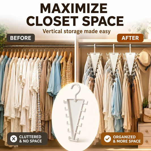 🔥 V-Shaped 360° Rotating Closet Organizer Hanger