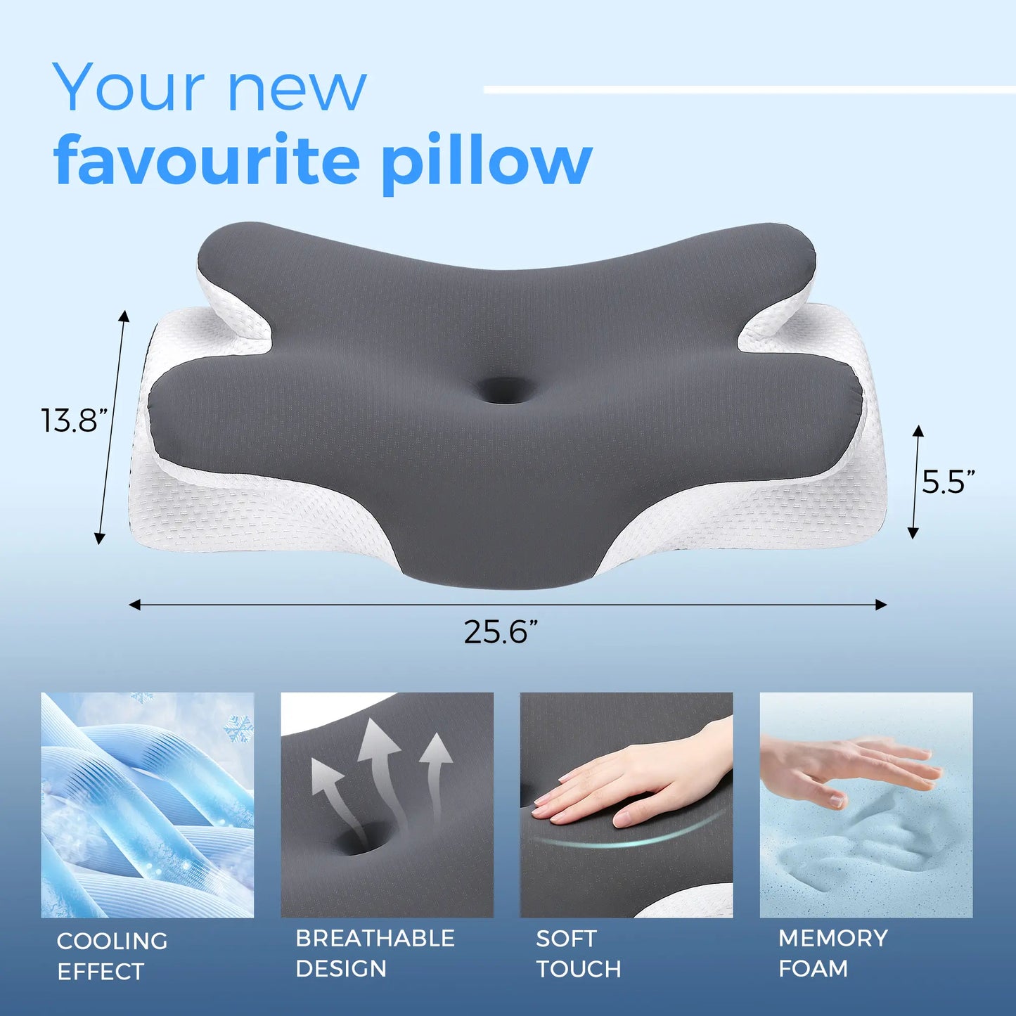Adjustable Ergonomic Memory Foam Neck Pillows