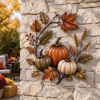 Autumn Pumpkin Metal Wall Decor