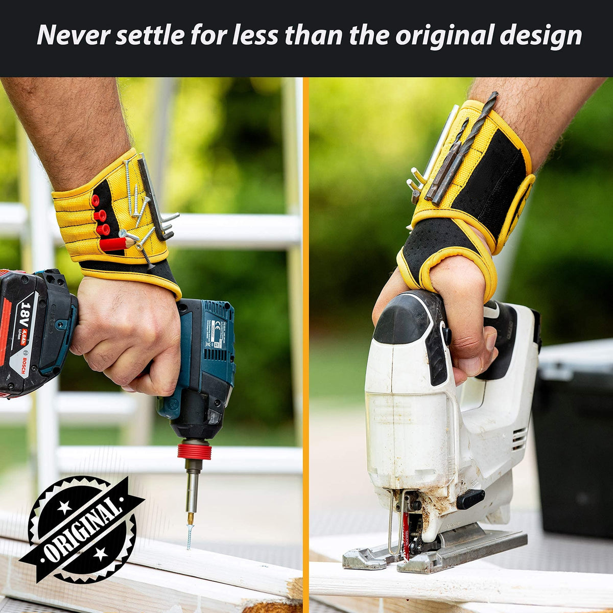🔥Christmas Sale🎁Magnetic Wristband for Tools Gift for Him Magnet Screw Holder Wrist Support Keeps Screws Nails, Drill Bits Handy Unique Tool Gadgets