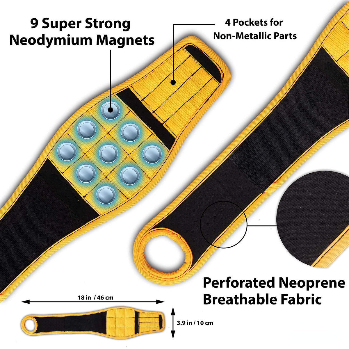 🔥Christmas Sale🎁Magnetic Wristband for Tools Gift for Him Magnet Screw Holder Wrist Support Keeps Screws Nails, Drill Bits Handy Unique Tool Gadgets