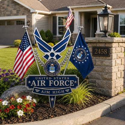 🔥US Military Branch Tribute Garden Stake Collection