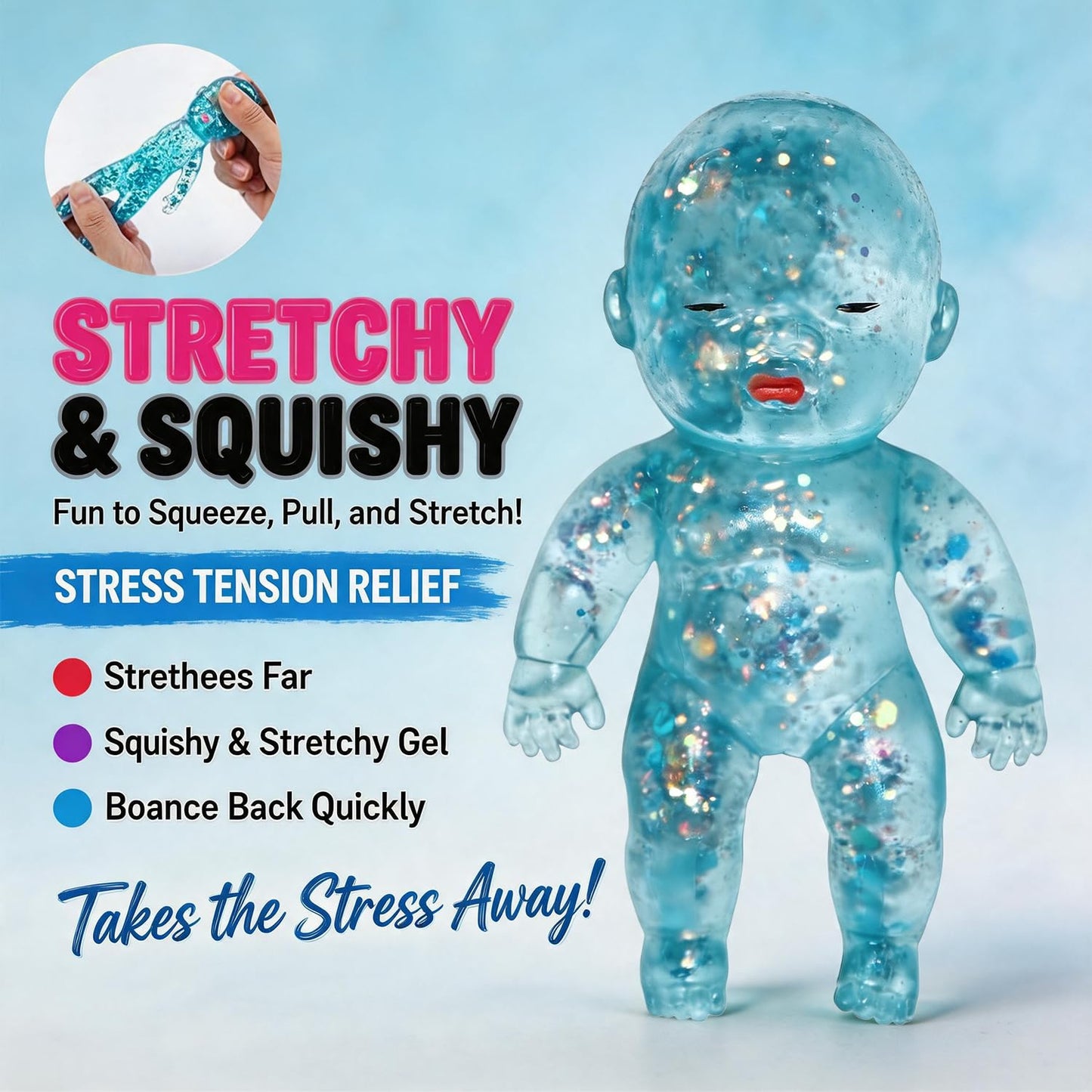 ✨ Squeeze Away Stress with the Cutest Glitter Squishy Baby!