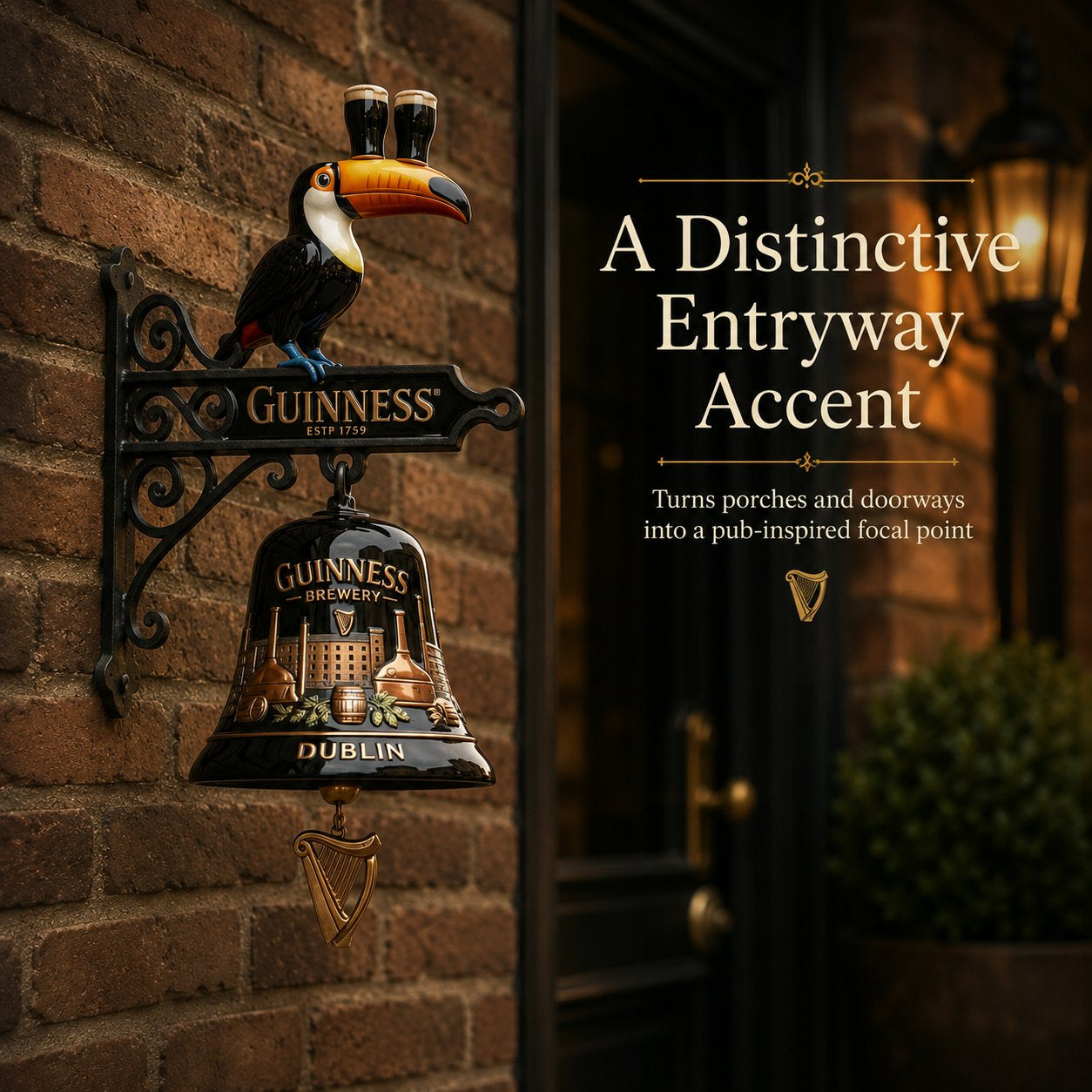 🍺Guinness Toucan Cast Iron Door Bell