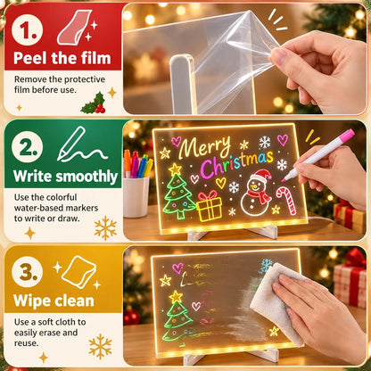 ✨ Reusable LED Message Board – Write, Glow, Wipe & Create Again