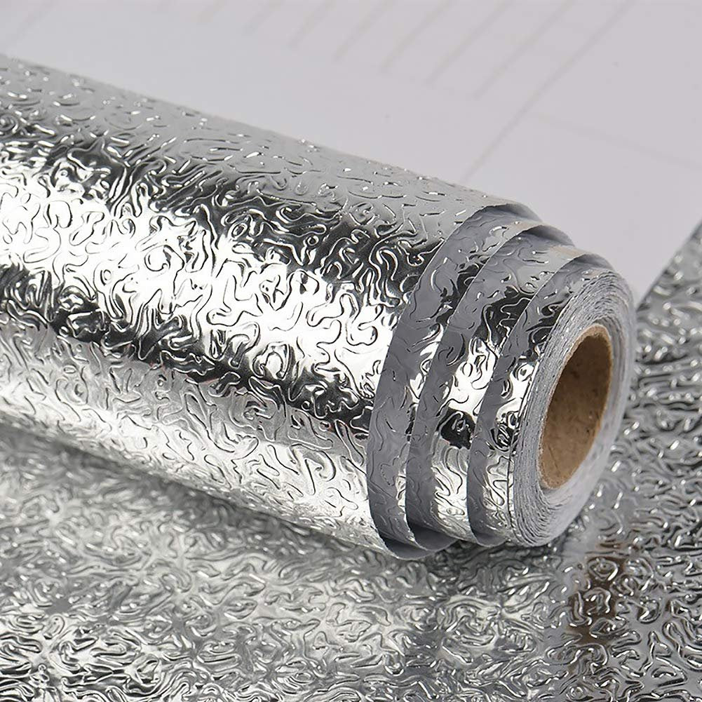 Waterproof Oil-Proof Peel and Stick Wallpaper Aluminum Foil Self Adhesive Wall Sticker 🛠️🏠