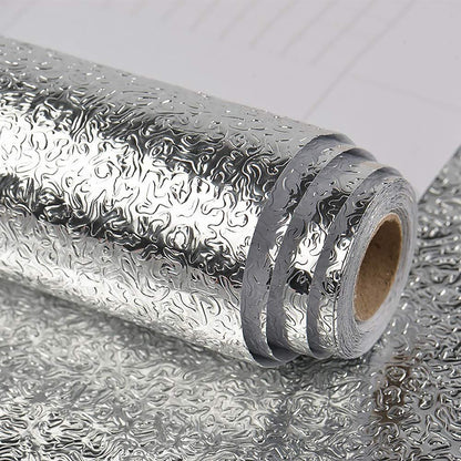 Waterproof Oil-Proof Peel and Stick Wallpaper Aluminum Foil Self Adhesive Wall Sticker 🛠️🏠