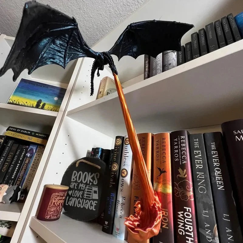 🐉Fly-By Fire Breathing Dragon Bookshelf Decor