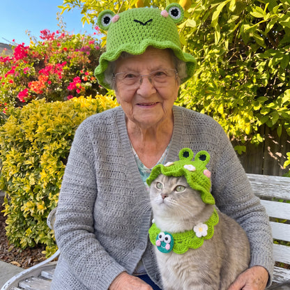 🐈Premium Crochet Pet Hat & Collar Set|Handmade with Love by Mary