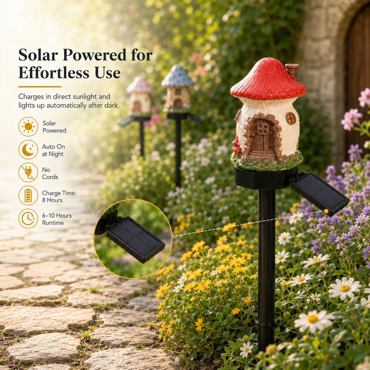 🍄Solar Fairy-Tale Mushroom Cottage Garden Light