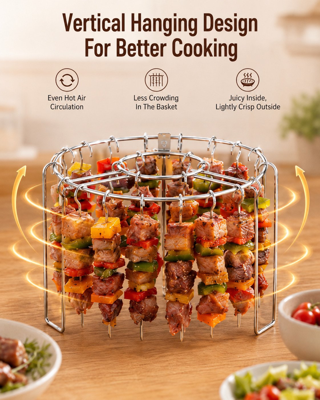 🔥BUY 1 GET 1 FREE 🔥Heat-Resistant Vertical Skewers Clavo Air Fryer Rack