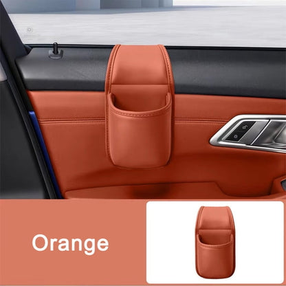Large PU Leather Car Door Cup Holder & Storage Pocket