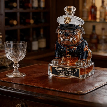 🔥🔥🔥250th Anniversary Military-Inspired Bulldog Whiskey Decanter Set