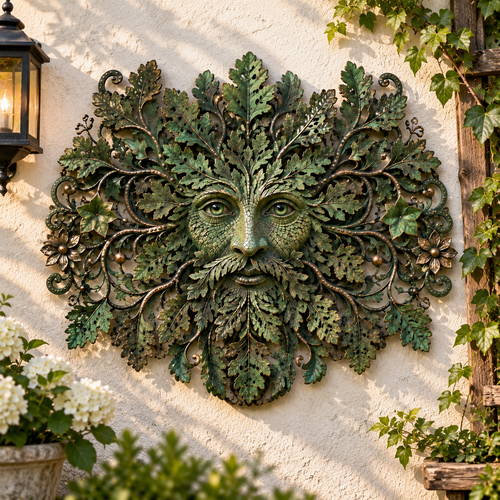 Green Man Forest Spirit Metal Wall Decor