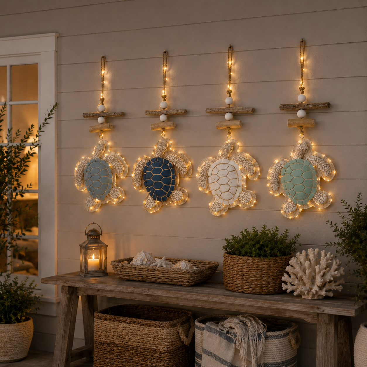 🐢Lighted Coastal Sea Turtle Wall Decor with Remote