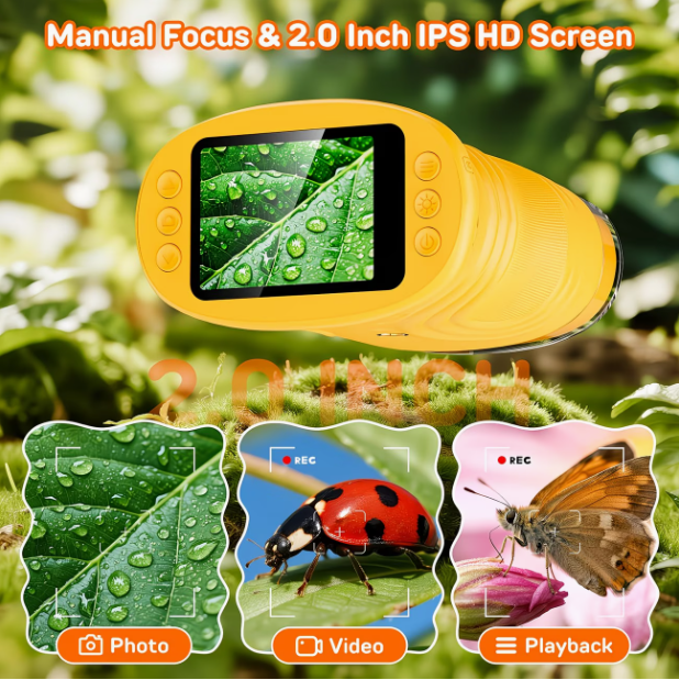 🐞🔬Kids Digital Microscope – Handheld Pocket Microscope for Young Explorers & STEM Learning