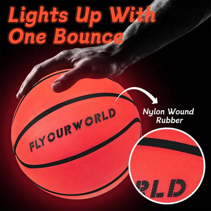 🏀💡 LIGHT UP LED BASKETBALL – GLOW IN THE DARK SIZE 7