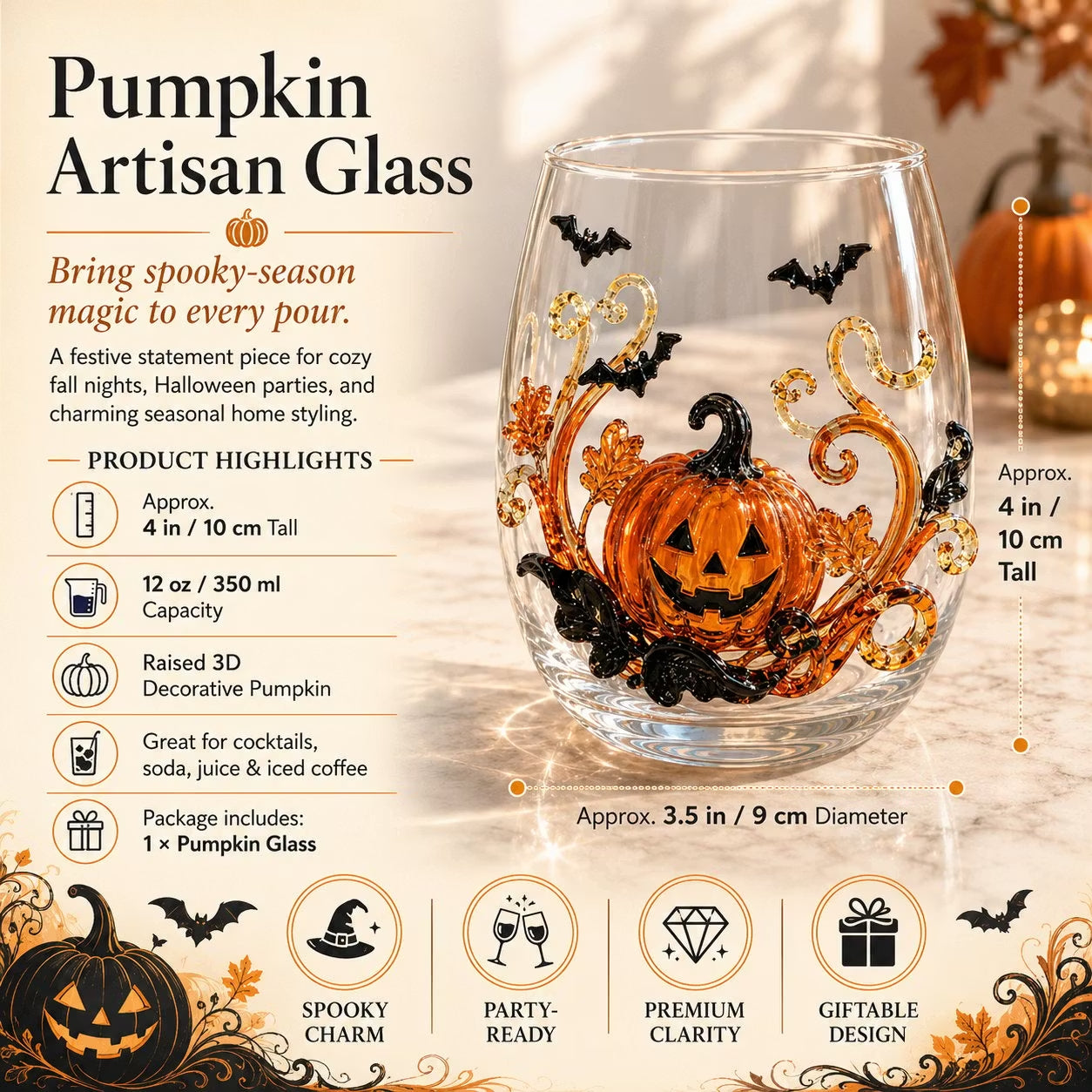 🎃 3D Halloween Artisan Glassware Collection