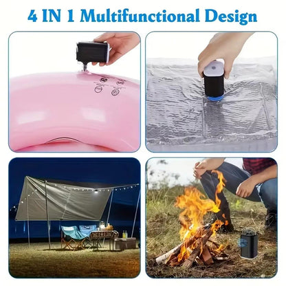 3-in-1 Rechargeable Mini Air Pump – Electric Inflator for Air Mattresses, Pool Floats & Vacuum Bags
