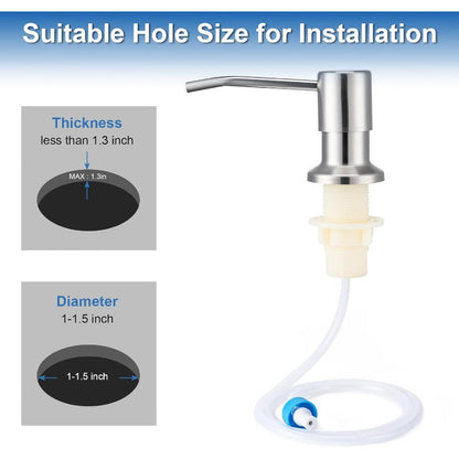 Stainless Steel Built-In Soap Dispenser