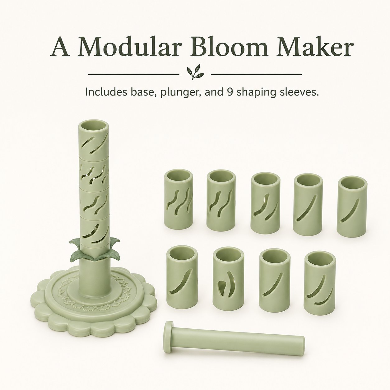 🌷Modular Clay Bloom Maker with 9 Shaping Sleeves🎨