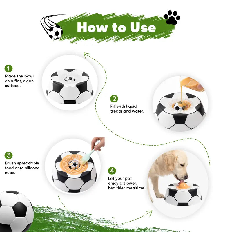 ⚽🐶 PAWPACE SOCCER-STYLE MULTI-PURPOSE DOG LICK BOWL