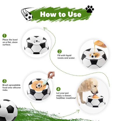 ⚽🐶 PAWPACE SOCCER-STYLE MULTI-PURPOSE DOG LICK BOWL
