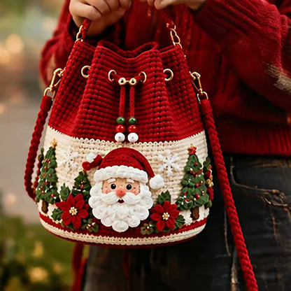 🎄Christmas Crochet Bucket Crossbody Bag 🎅