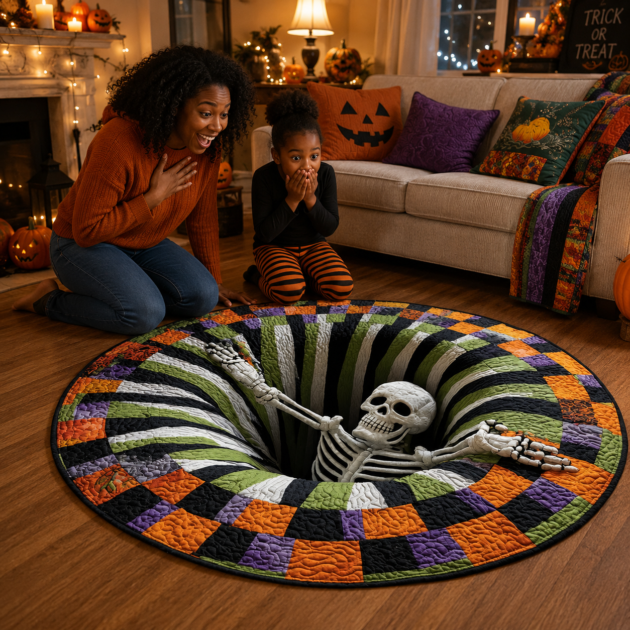 💀🕳️ HALLOWEEN OPTICAL ILLUSION RUG