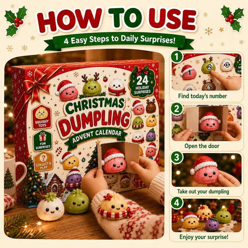 Christmas Advent Calendar 2026 – 24-Day Glitter Dumpling Squishy Surprise