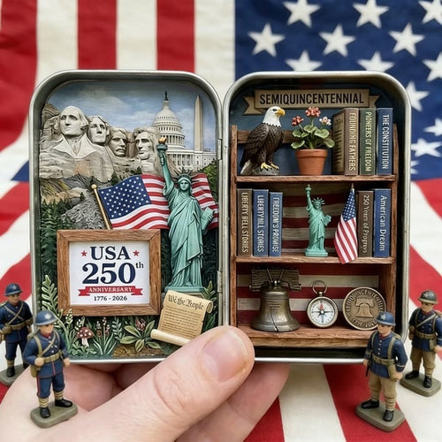🔥 ❤️🗽USA 250th Anniversary Pocket Diorama Tin