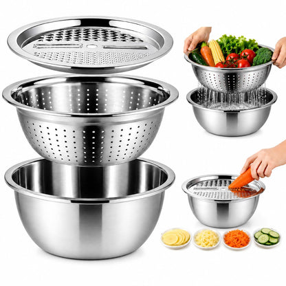 🥗 Prep, Drain &amp; Grate — All in One Smart Kitchen Bowl!