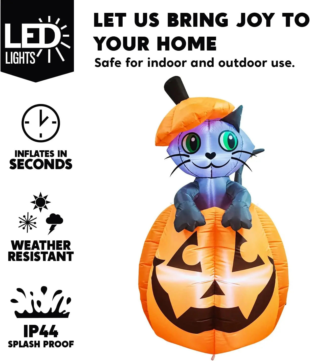 🐱HALLOWEEN FLASH SALE: 5FT INFLATABLE CAT ON PUMPKIN — THE ULTIMATE YARD DECORATION!🐱
