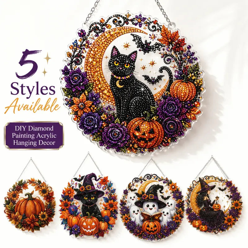 🎃🍂 DIY Rustic Harvest Pumpkin Diamond Art Window Suncatcher