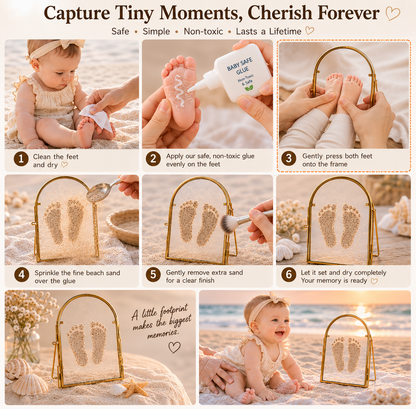 👣 Capture Baby's First Beach Steps – Sand Print Memory Frame
