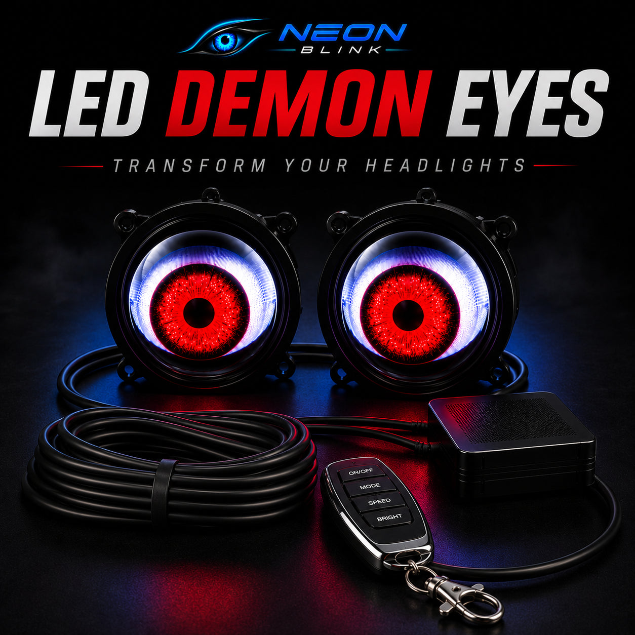 🏎️GhostLens Demon Eye LED Headlight Kit - Fits all cars, makes/models❗️