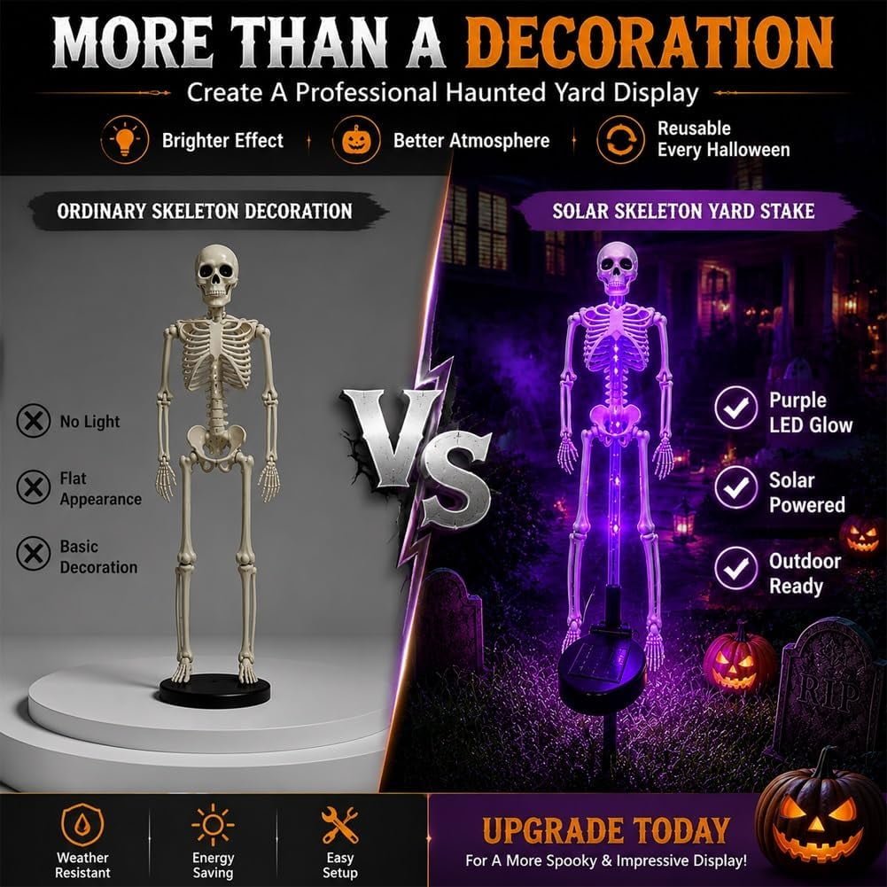 Solar-powered skull-shaped garden stake light
