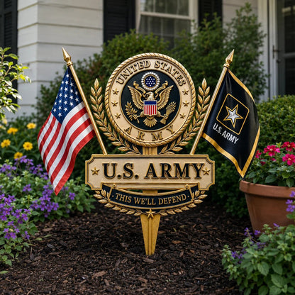 🔥US Military Branch Tribute Garden Stake Collection