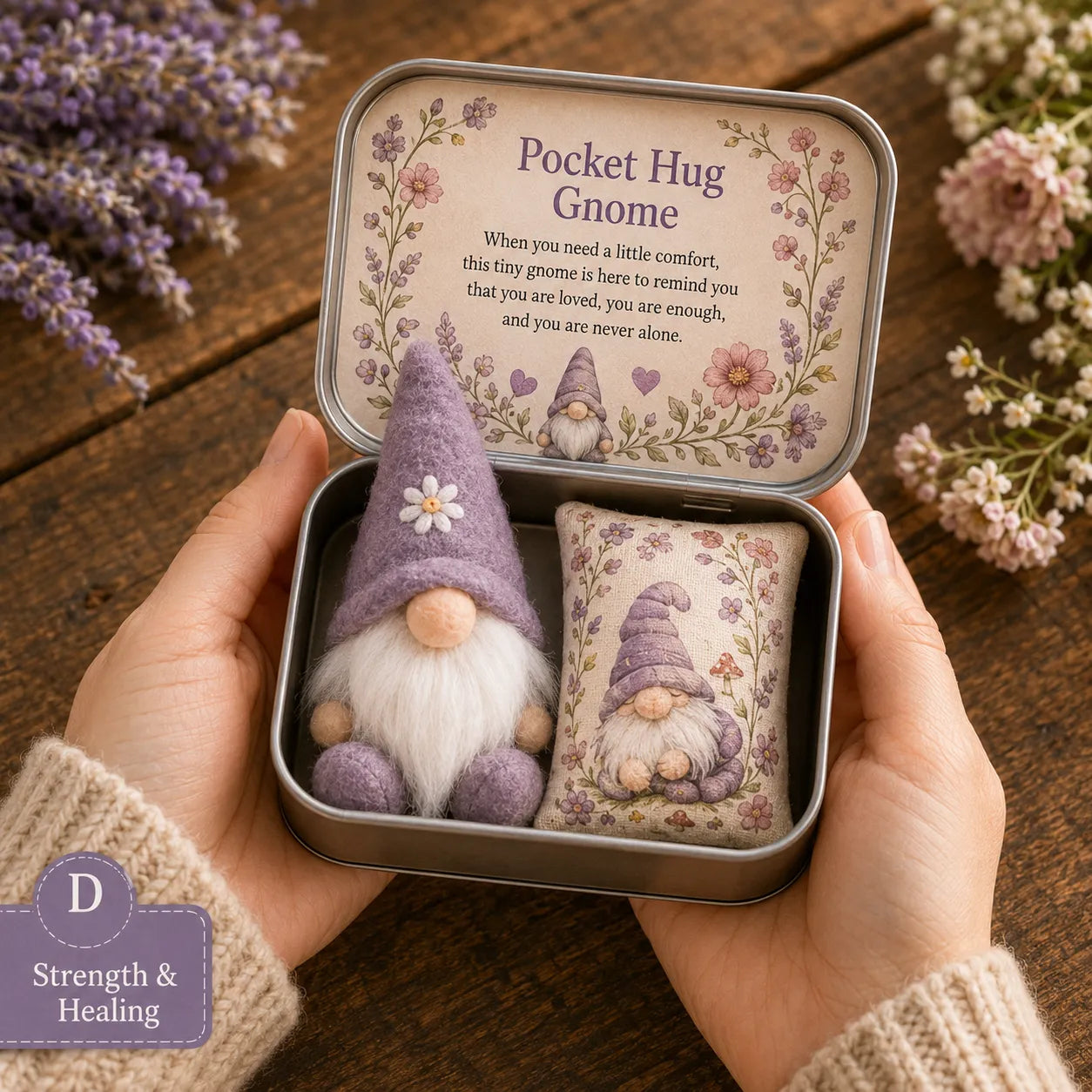 Pocket Hug Gnome Comfort Gift Tin – Mini Emotional Support Keepsake