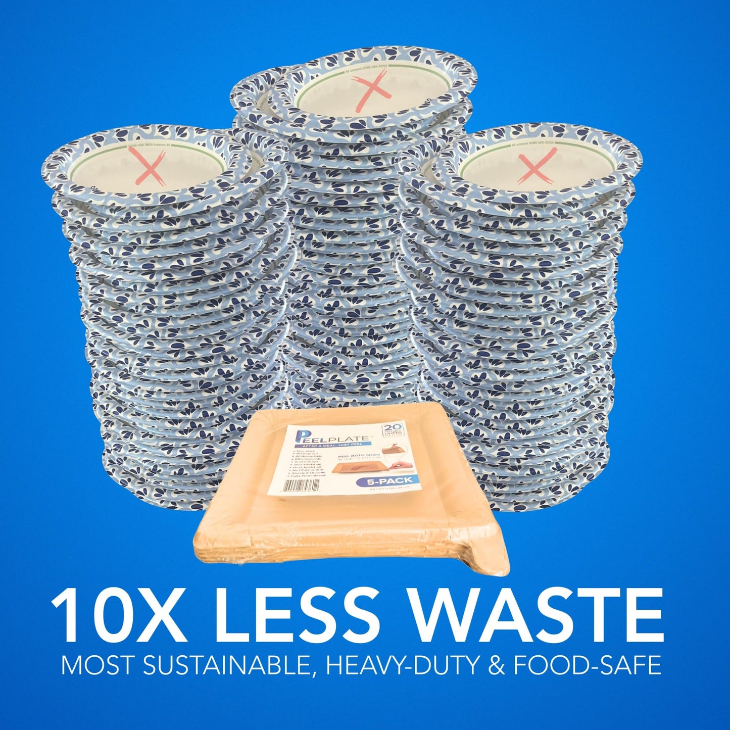 🍽️ Peel Plate Multi-Layer Reusable Dinner Plates