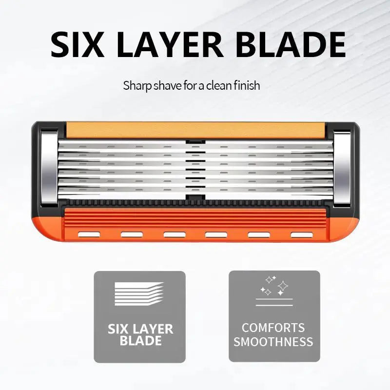 Men's razor replacement blade set, 24/48 blades (with free handle) - Ultra-sharp stainless steel blades for a smooth shave, men's double-edge razor blades, men's travel razor set