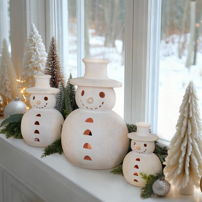 🔥Christmas Sale🎁Christmas Handmade Terracotta Snowman Figurines