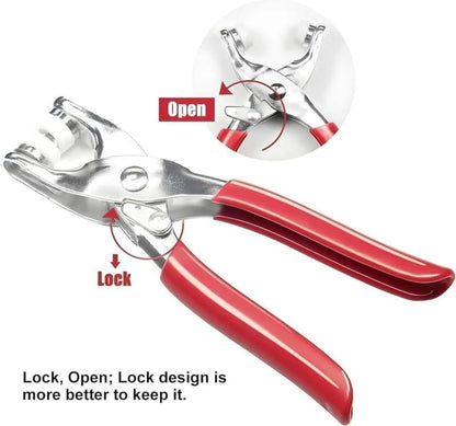 🔥✨100 pcs Invisible Colored Metal Buckle & Manual Pressure Pliers Kit