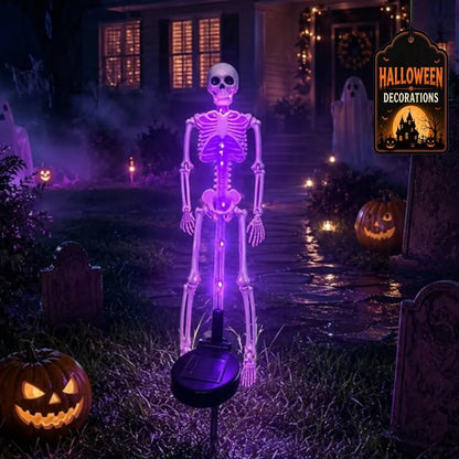 Solar-powered skull-shaped garden stake light