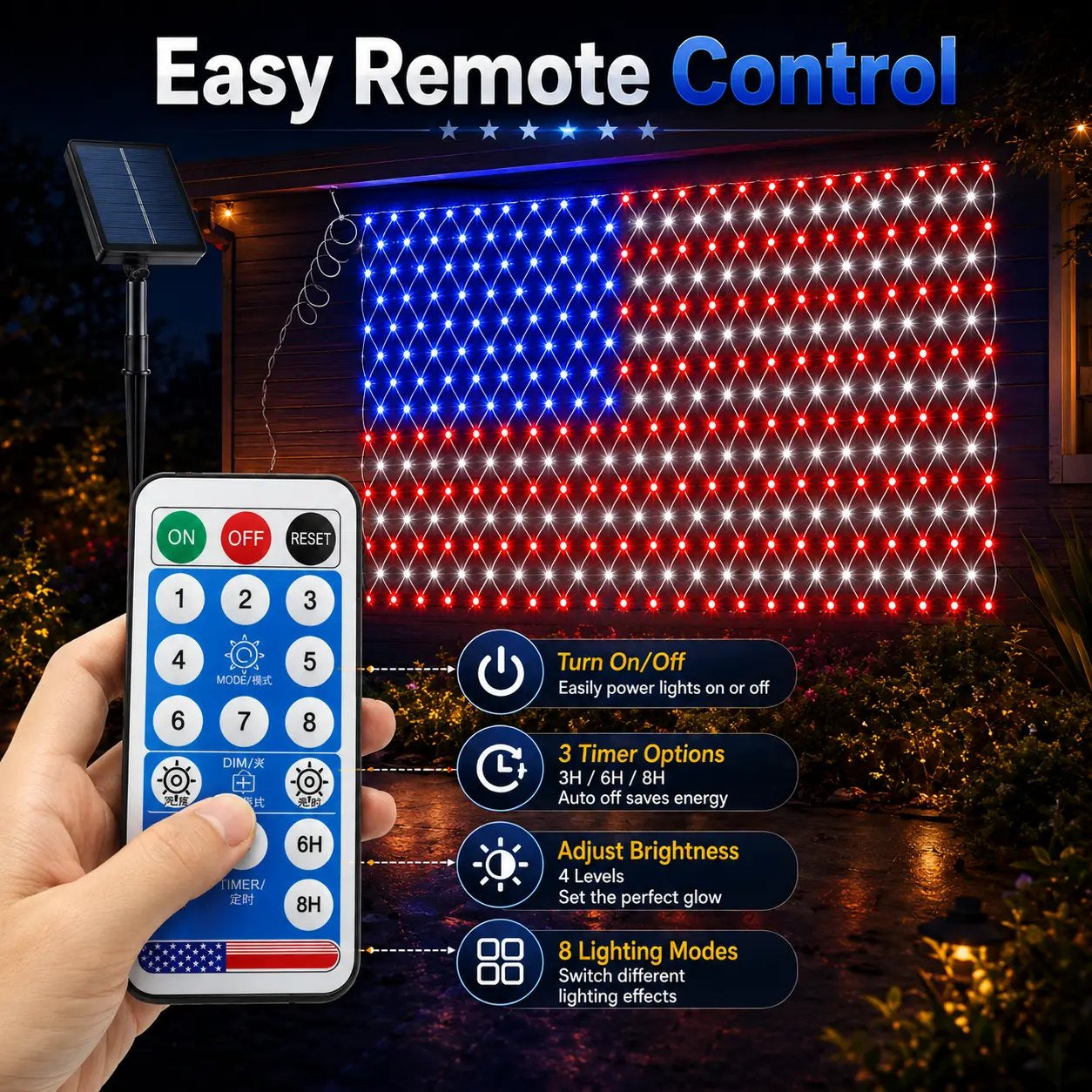 🇺🇸Super Bright American Flag Net Lights for Patriotic Holiday Decor