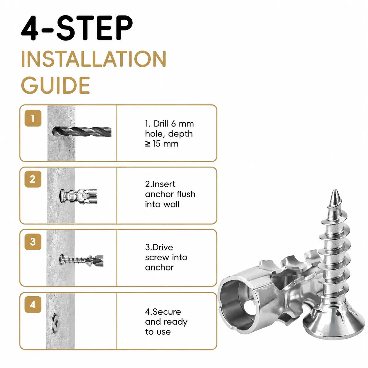 🔧FLASH SALE: 6×14MM SHORT EXPANSION SCREW SET — FIX LOOSE HINGES IN SECONDS!🔧