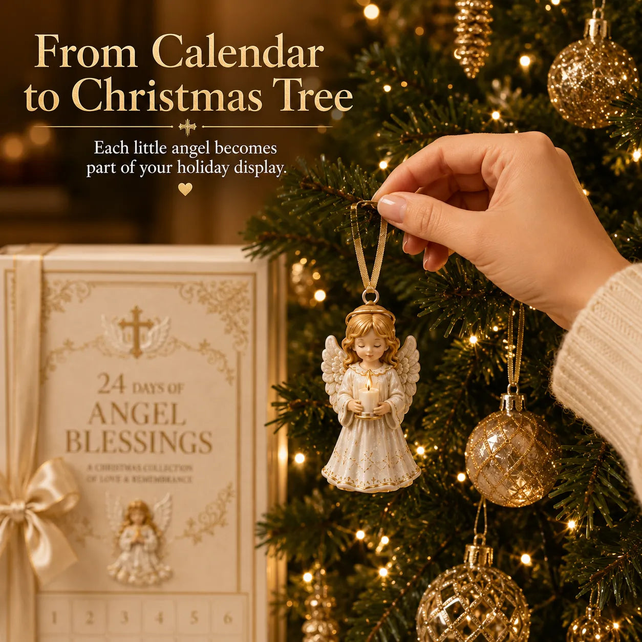 ⏳ Last Day Special – 👼 24-Day Angel Christmas Advent Calendar | 24 Unique Faith-Inspired Angel Ornaments with Hanging Loops for Daily Advent Surprises & Tree Display 🎄✨